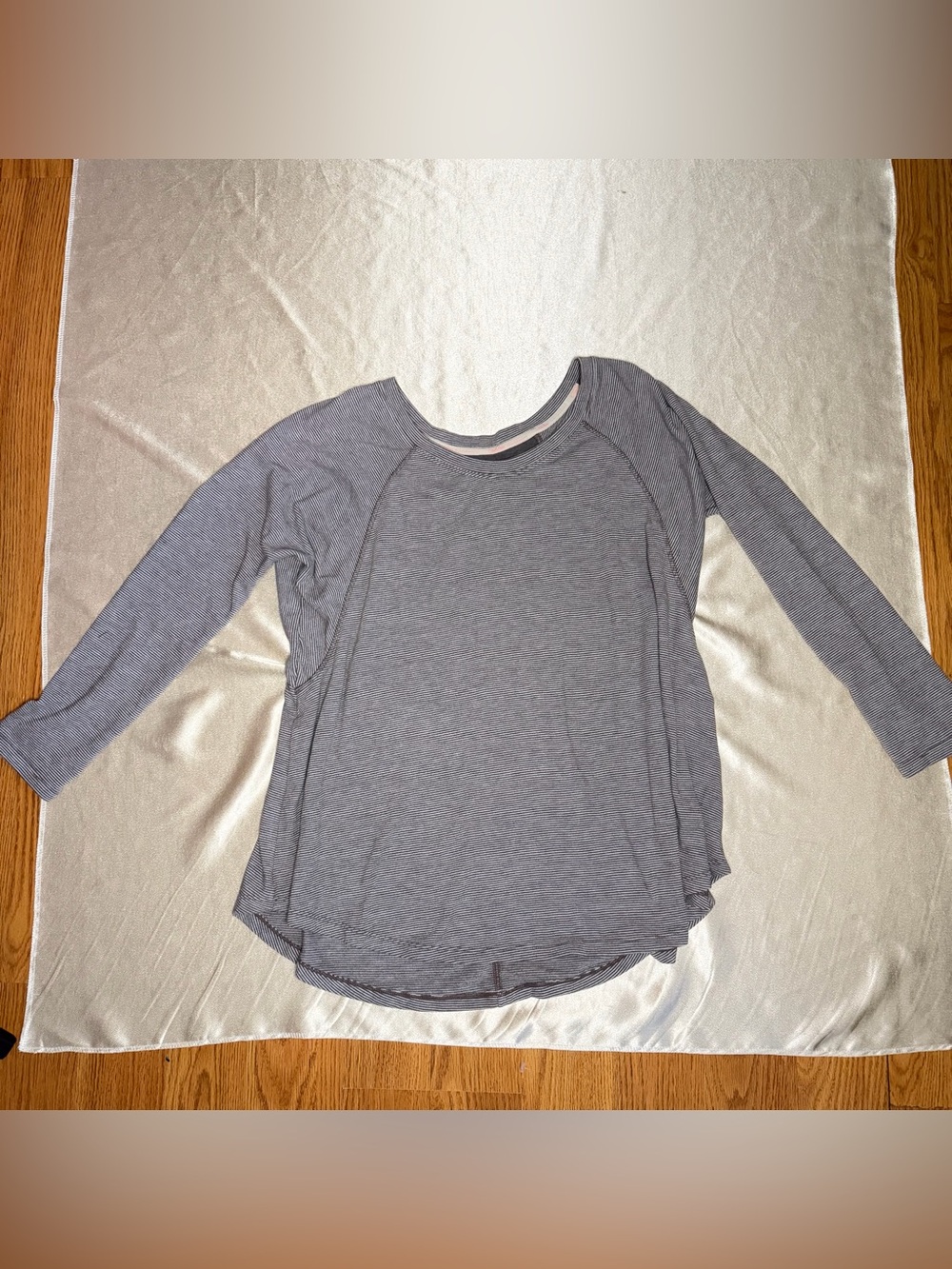 Calvin Klein Performance Striped Raglan Long Sleeve Top Size L 100% Cotton